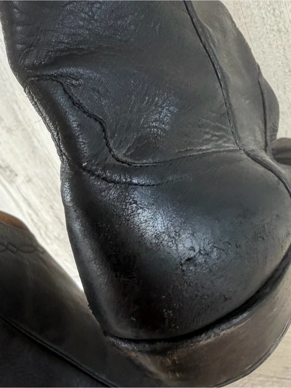 Vintage Anderson Bean Cowboy Boots Men Size 13 Black Leather Western Pointed Toe